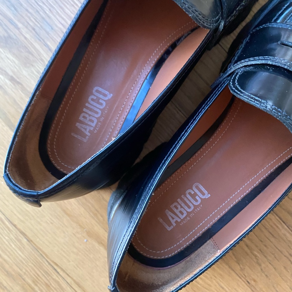 Labucq Mila leather black spazzolato loafers - Picture 3 of 5